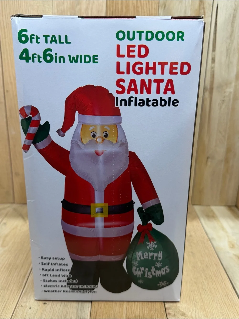 Inflatable Light Up 6 Ft Santa Outdoor Christmas Decor LED Lights New